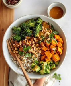 Easy Thai Peanut Sweet Potato Buddha Bowl Recipe