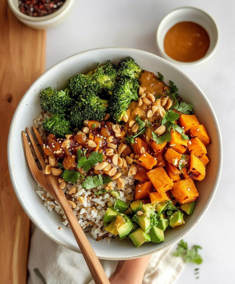 Easy Thai Peanut Sweet Potato Buddha Bowl Recipe