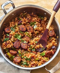 Quick Cajun Sausage And Rice Skillet Recipe