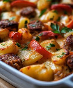 Savory Potato, Pepper, And Sausage Bake Recipe