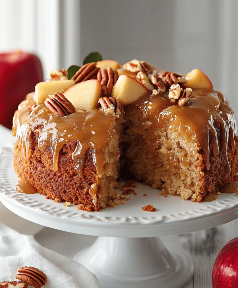 Apple Pecan Cake With Caramel Glaze Recipe
