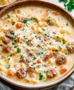 Creamy Parmesan Italian Sausage Soup Recipe