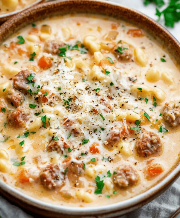 Creamy Parmesan Italian Sausage Soup Recipe