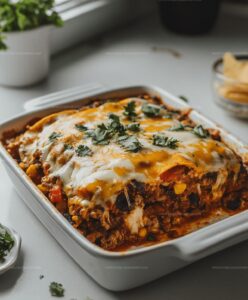 Satisfying Beef Enchilada Casserole with Corn Tortillas Recipe