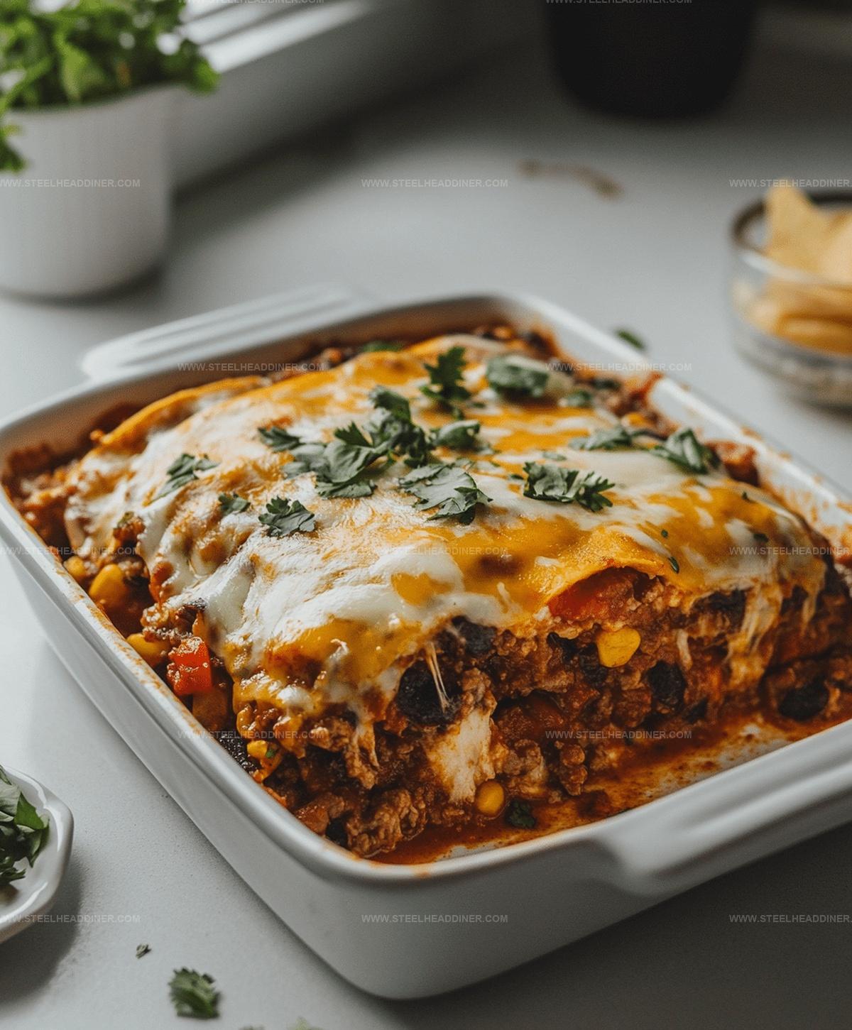 Satisfying Beef Enchilada Casserole with Corn Tortillas Recipe