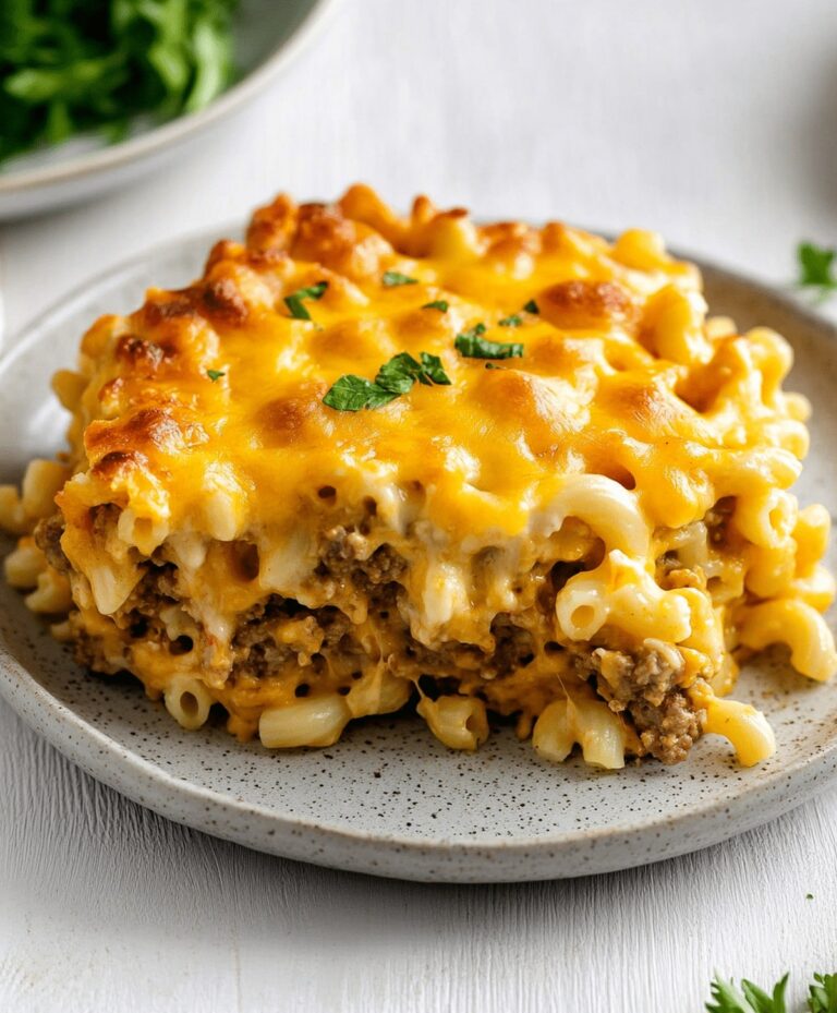 Cheesy Homemade Mac and Cheese Meatloaf Casserole Recipe