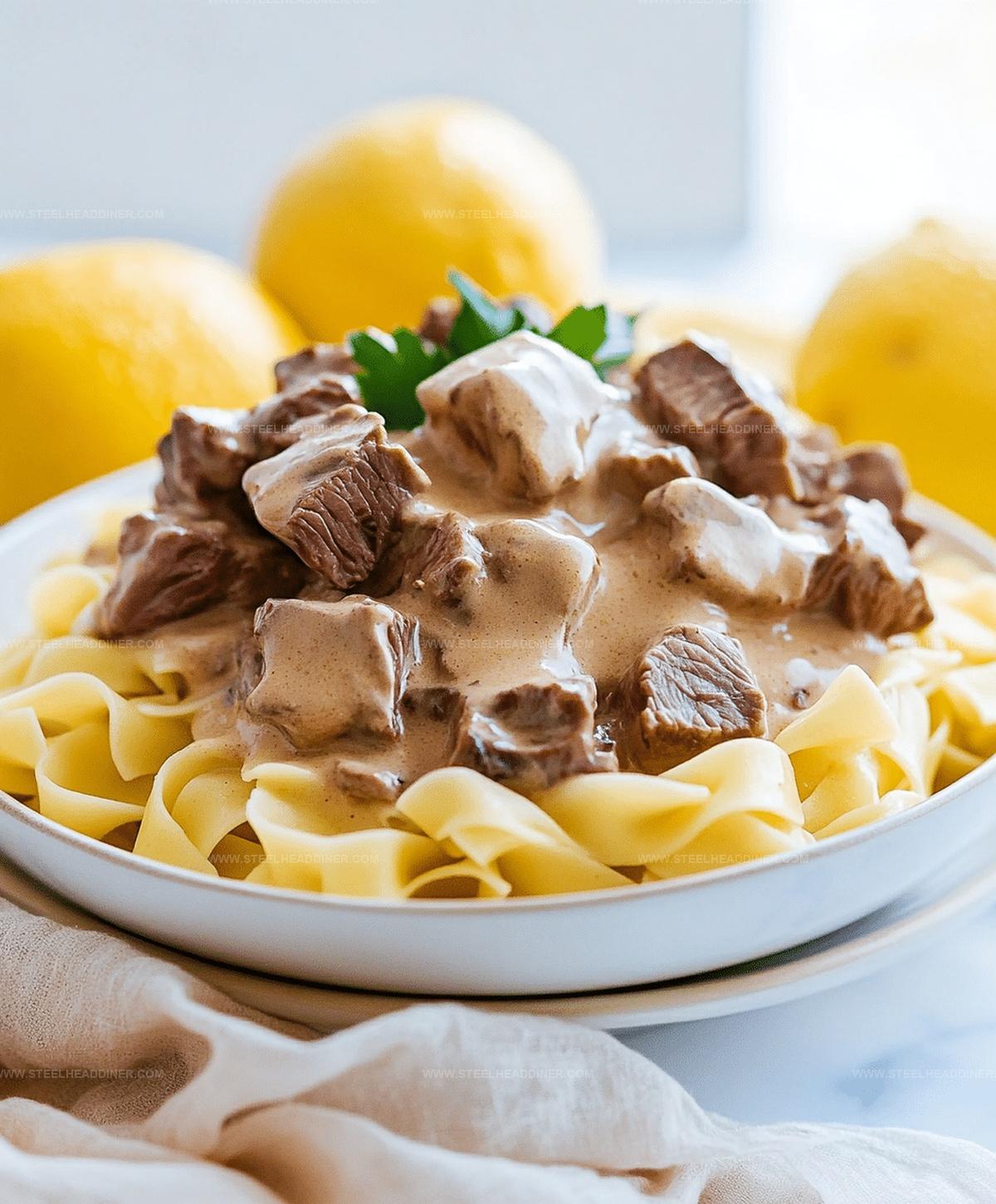 Beef Stroganoff With Egg Noodles Recipe