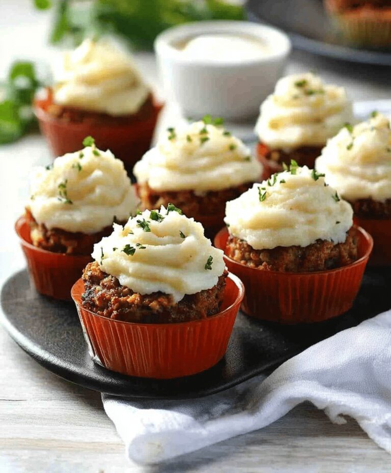 Delicious Mini Meatloaf Muffins With Mashed Potato Frosting Recipe