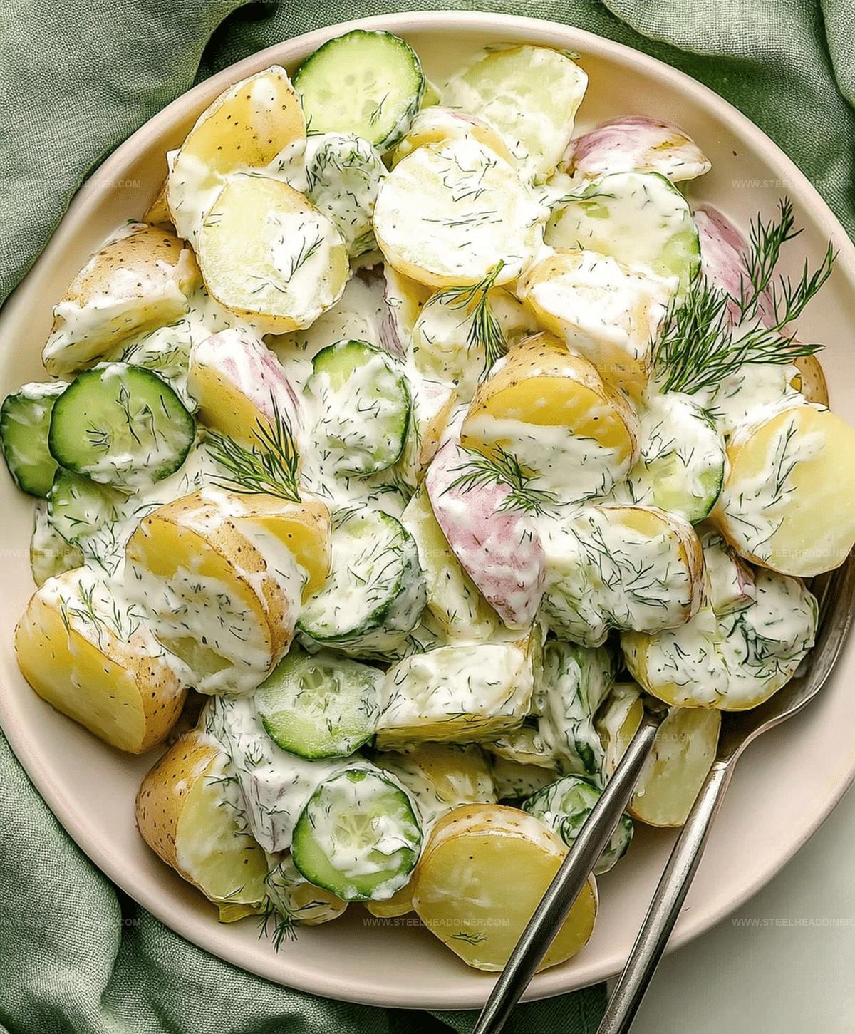 Potato And Cucumber Salad With A Creamy Dill Dressing Recipe