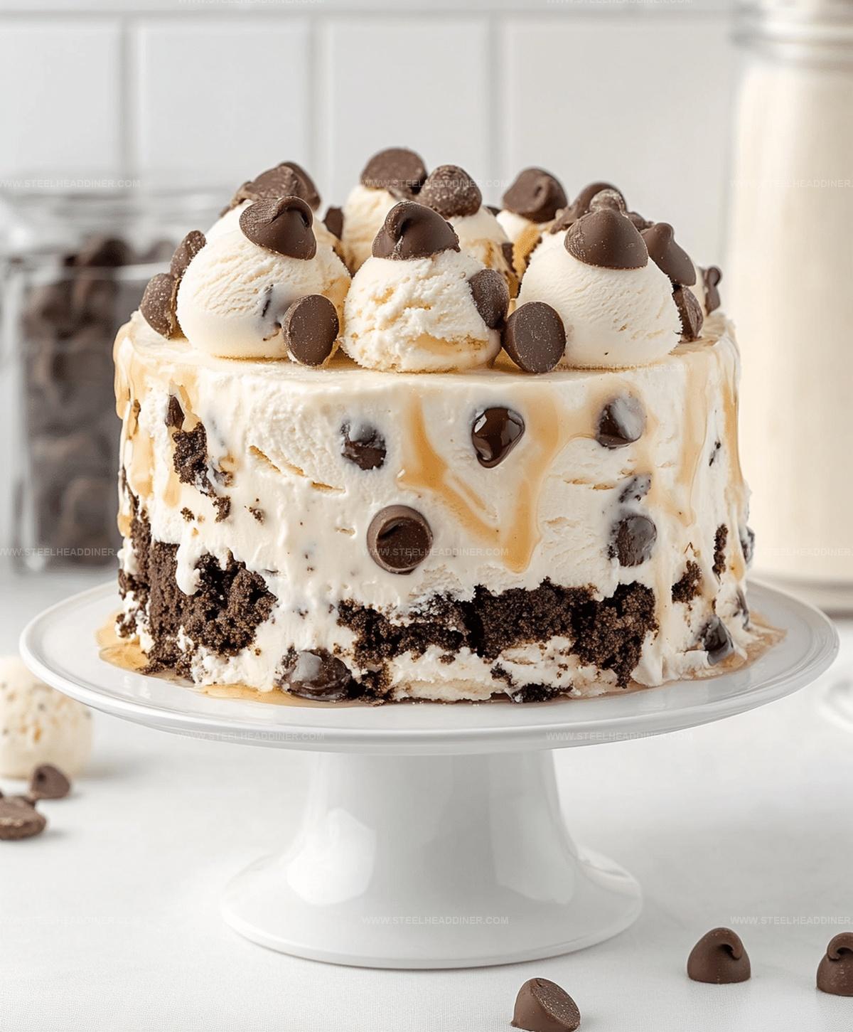 Chocolate Chip Cookie Dough Ice Cream Cake Recipe