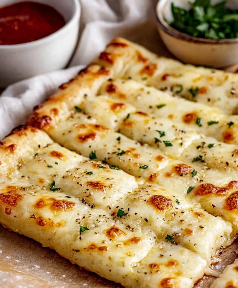 Crispy Cheesy Garlic Breadsticks Recipe