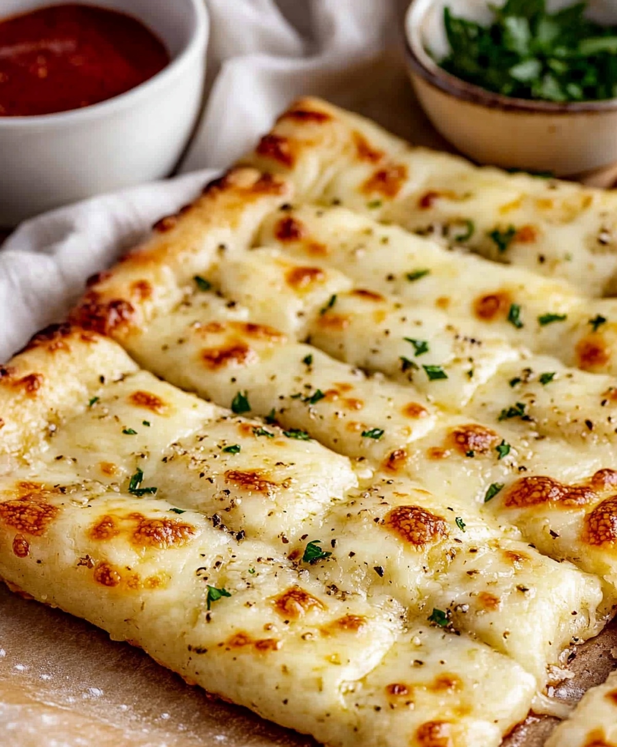 Crispy Cheesy Garlic Breadsticks Recipe