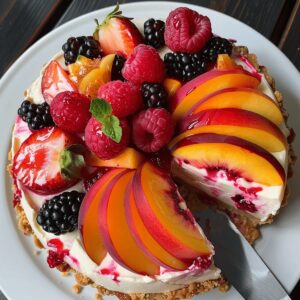 Summer Berry and Peach Cheesecake Recipe