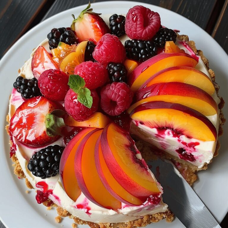 Summer Berry and Peach Cheesecake Recipe