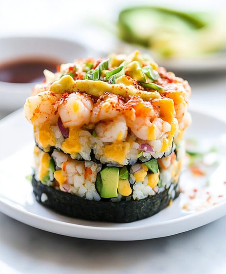 Spicy Shrimp Sushi Stacks Recipe