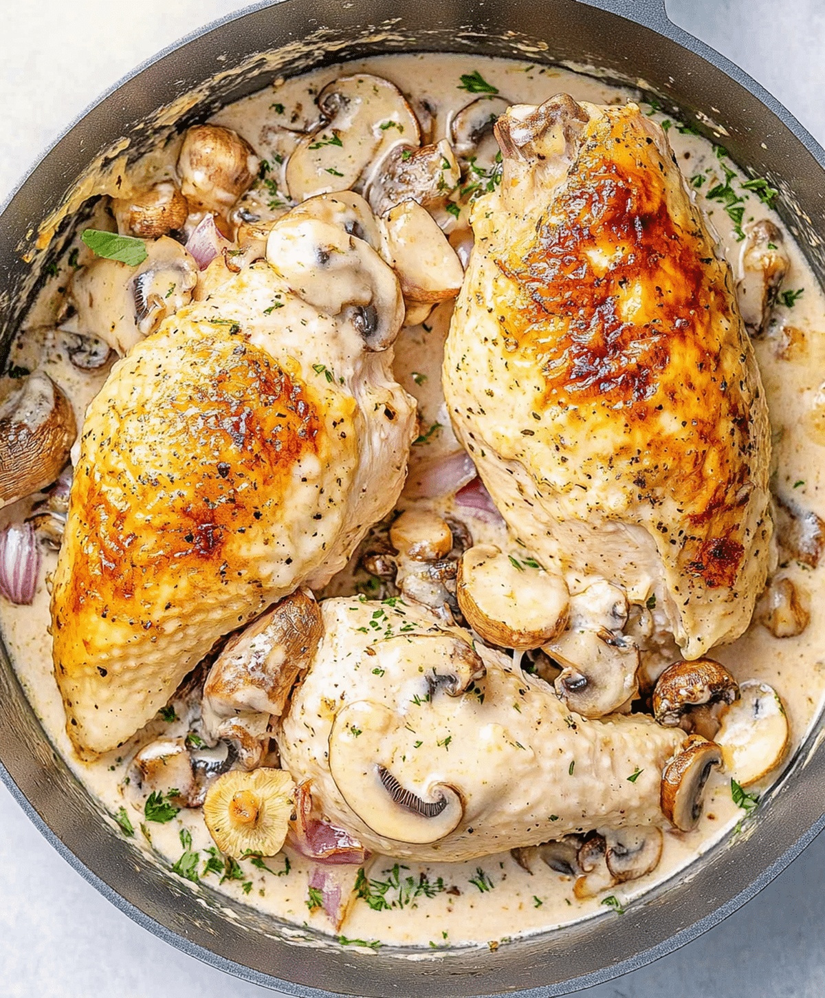 Cheesy Garlic Butter Mushroom Stuffed Chicken Recipe