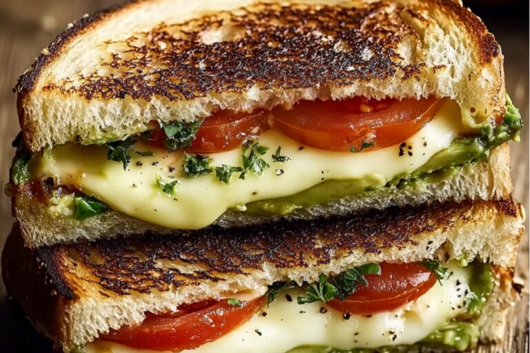 Delicious Avocado, Mozzarella & Tomato Grilled Cheese Recipe