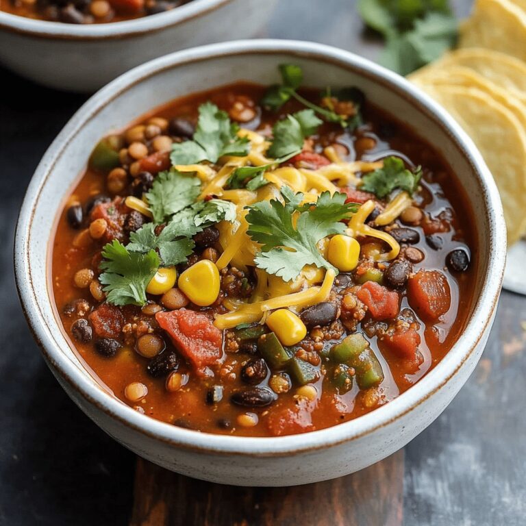 Slow Cooker Lentil Taco Chili Recipe