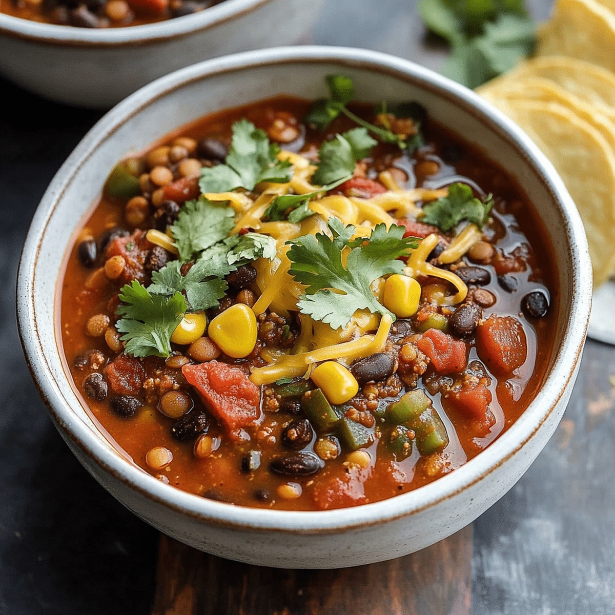 Slow Cooker Lentil Taco Chili Recipe