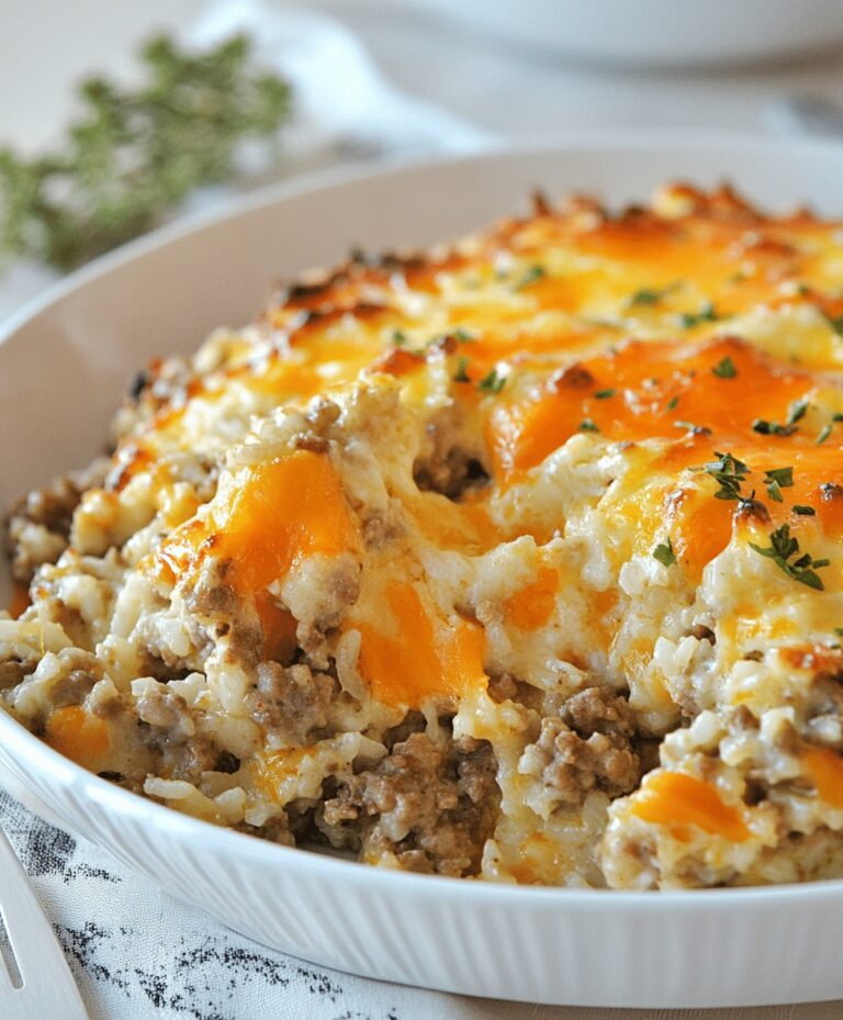 Creamy Hamburger Rice Casserole Recipe