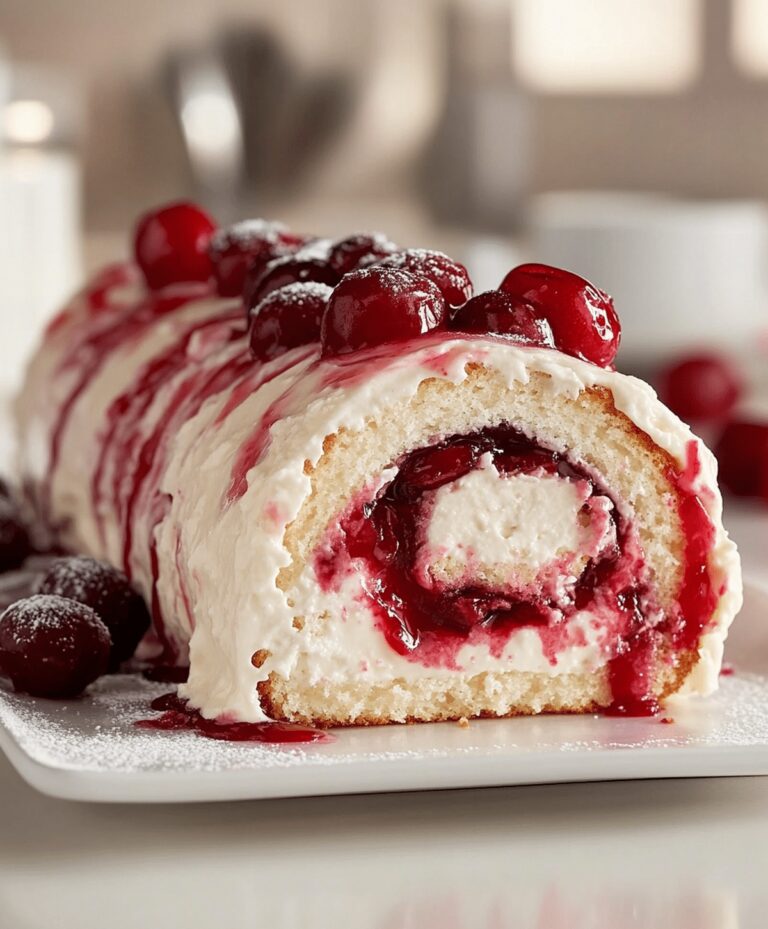 Heavenly Cherry Cheesecake Cake Roll Recipe