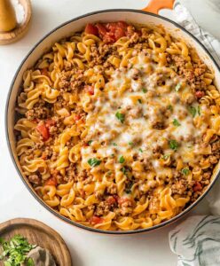 Quick One-Pot Cheeseburger Pasta Recipe