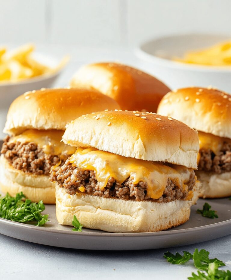 Cheesy Ground Beef Sliders Recipe