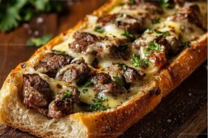 Steak Garlic Cheese Bread Recipe