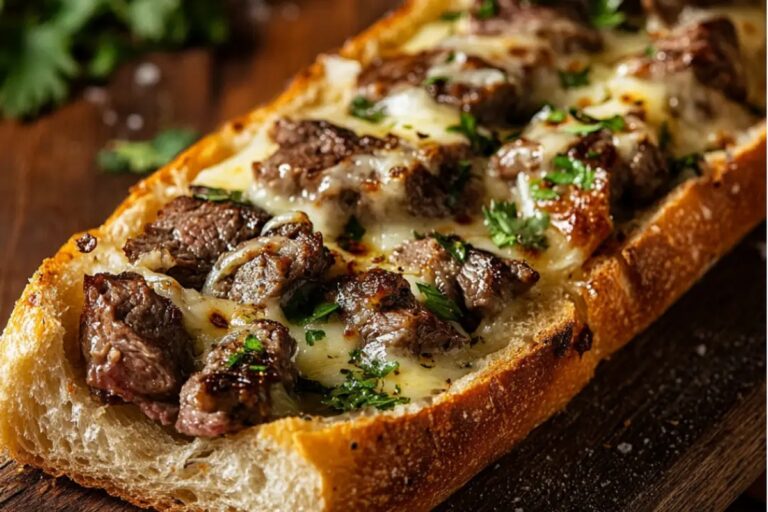 Steak Garlic Cheese Bread Recipe