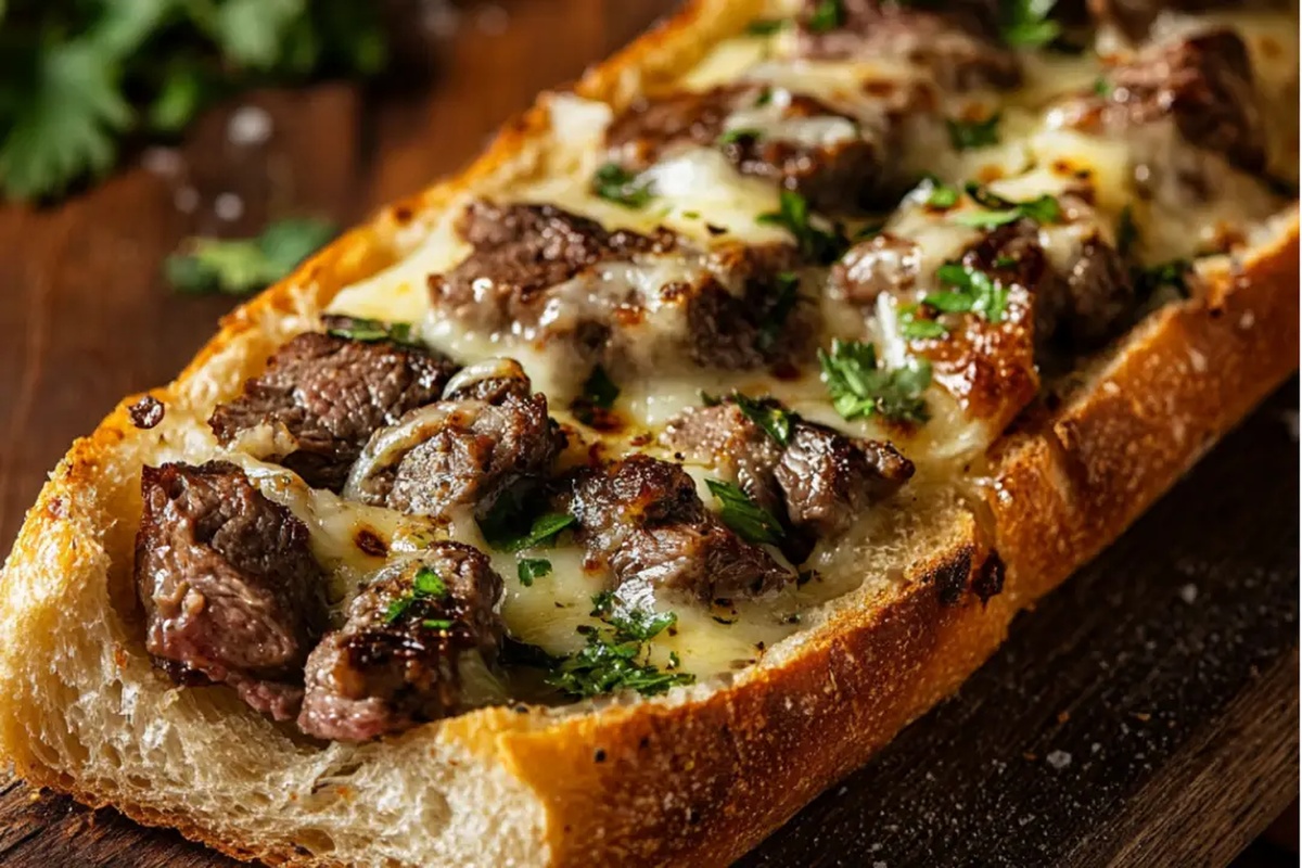 Steak Garlic Cheese Bread Recipe