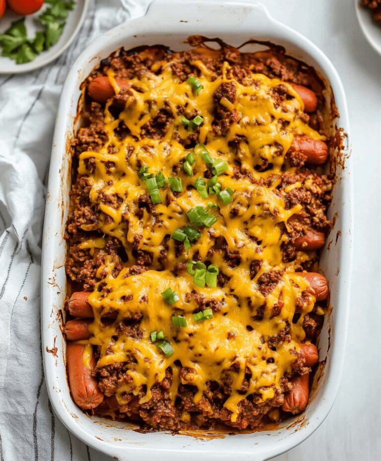 Easy Chili Hot Dog Casserole Recipe