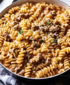 Beef And Rotini In Garlic Parmesan Sauce Recipe
