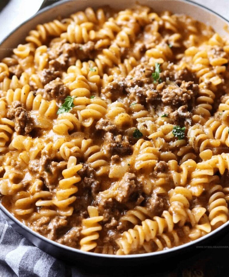 Beef And Rotini In Garlic Parmesan Sauce Recipe