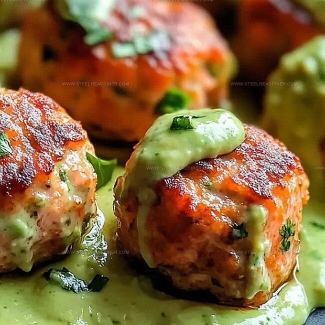 Baked Salmon Meatballs With Creamy Avocado Sauce