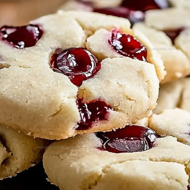 White Chocolate Cherry Shortbread Cookies