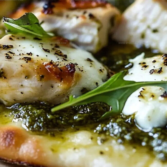 Pesto Chicken and Fresh Mozzarella Flatbread - Fresh and Flavorful