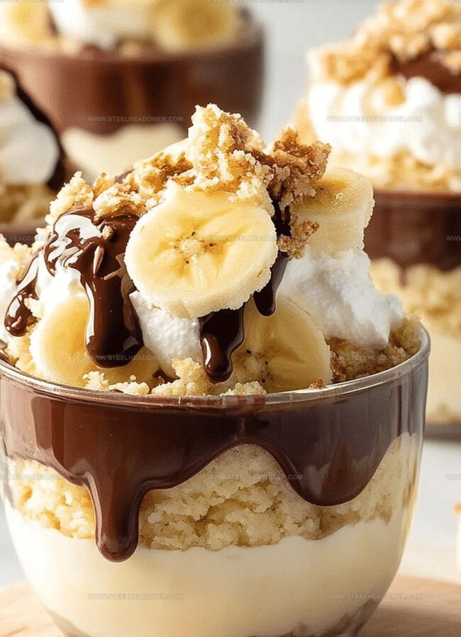 Little Touches for Chocolate Covered Banana Pudding Cups