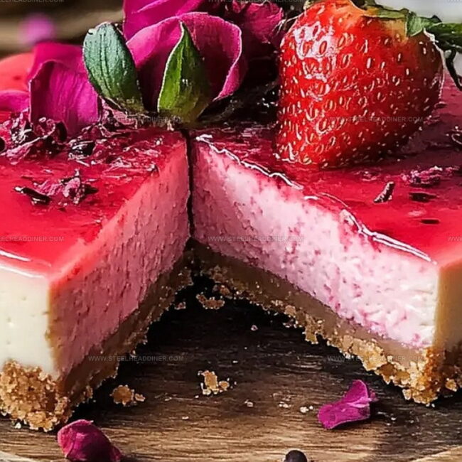 Strawberry Rose Cheesecakes for Valentines Day That Charm