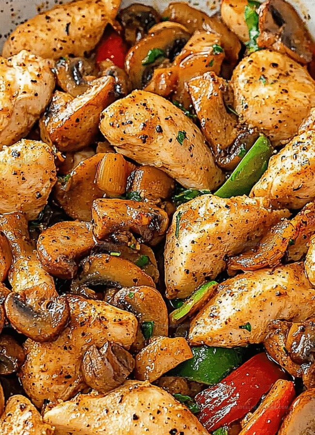 Twists for Black Pepper Chicken With Mushrooms