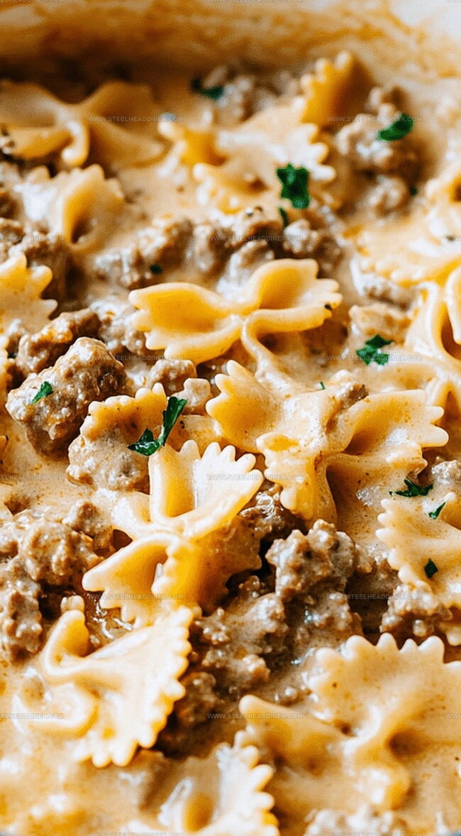 Tips For Best Results With Cheesy Beef And Bowtie Pasta In Garlic Butter