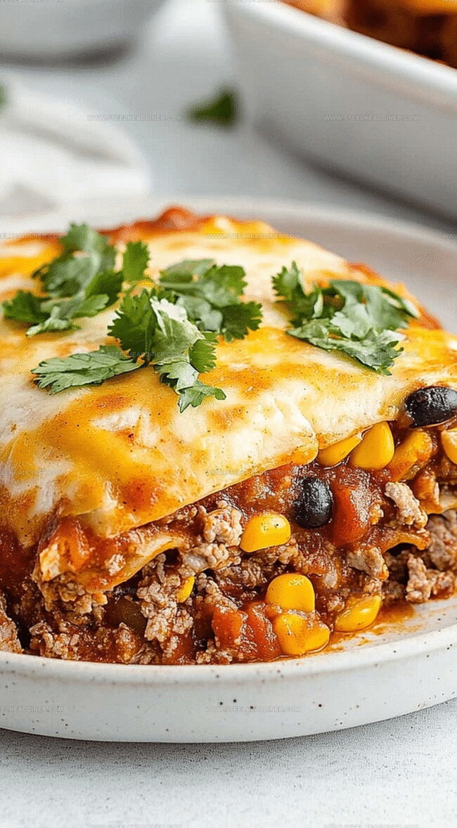 Beef Enchilada Casserole With Corn Tortillas Flavor