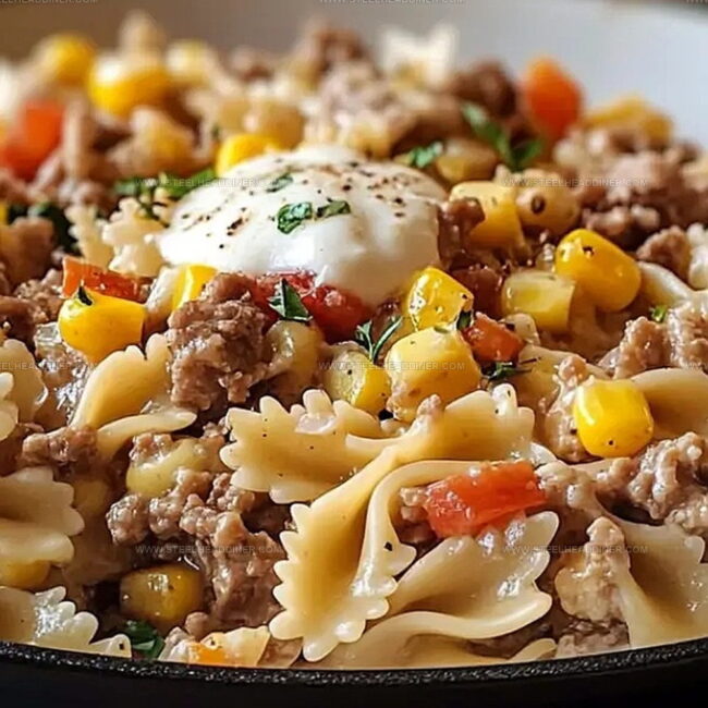 Creamy Ranch Beef Bowtie Skillet with Sweet Corn That Wows