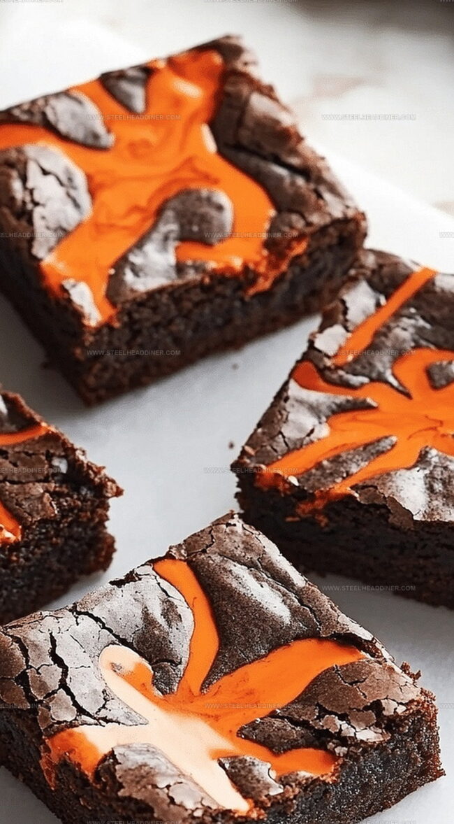Halloween Swirl Cream Cheese Brownies - Colorful Bites