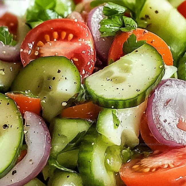 Fresh and Crunchy Cucumber, Onion, and Tomato Salad