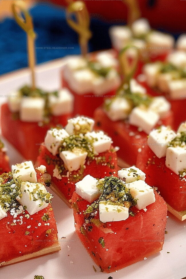 Refreshing Watermelon Feta Bites With Sweet And Salty