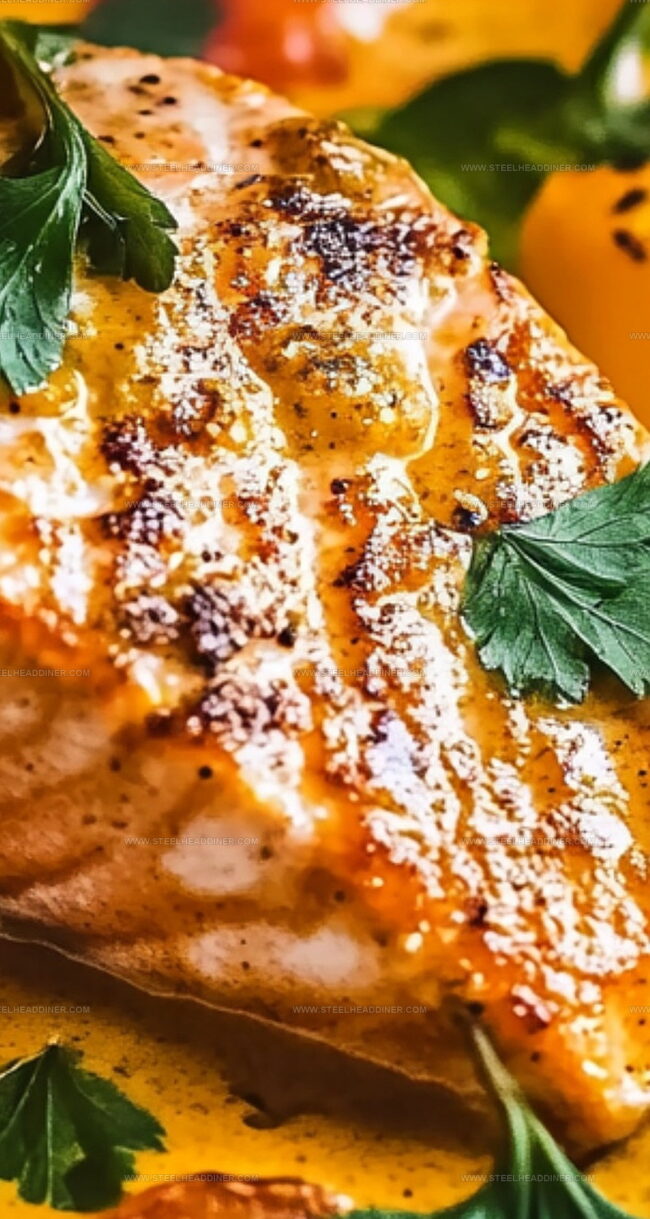 Creamy Coconut Curry Salmon with Peppers Features