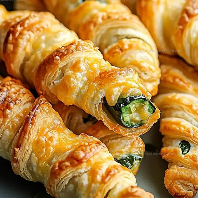 Cheesy Jalapeno Popper Puff Pastry Straws - Spicy and Crispy
