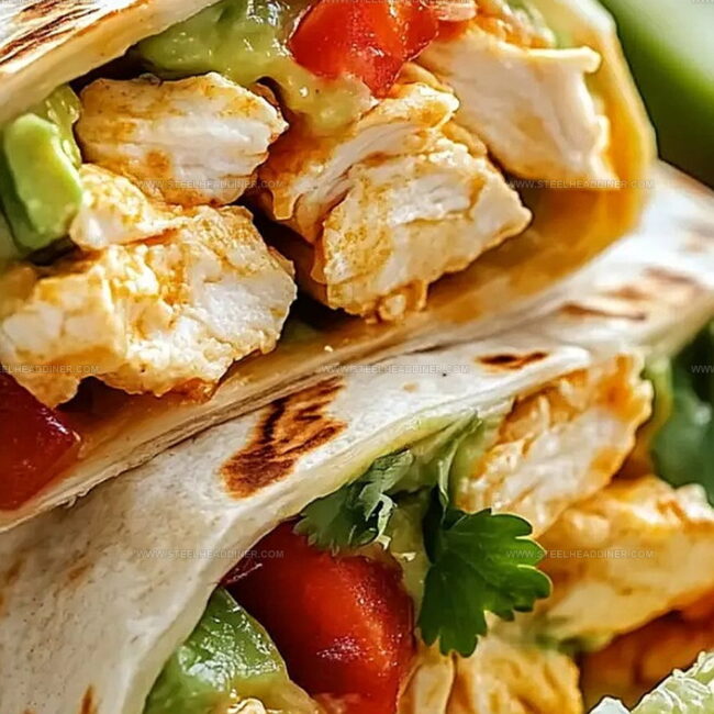 Chicken Avocado Ranch Burritos With Lime Wedges
