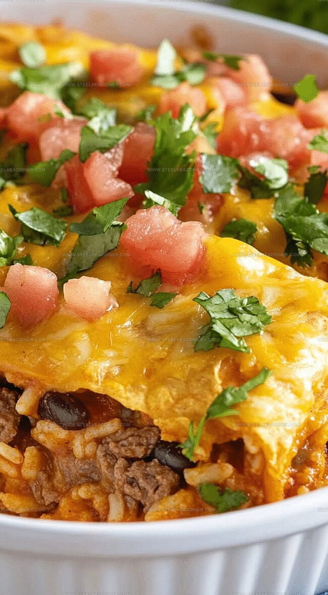Beef Enchilada Casserole With Rice - Weeknight Hero