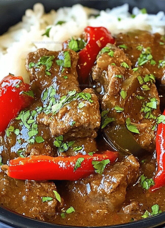Stepwise Preparation Of Pepper Steak Crock Pot